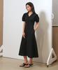 General Idea V-Neck Puff Long Dress [Black] / Wbe2L15510