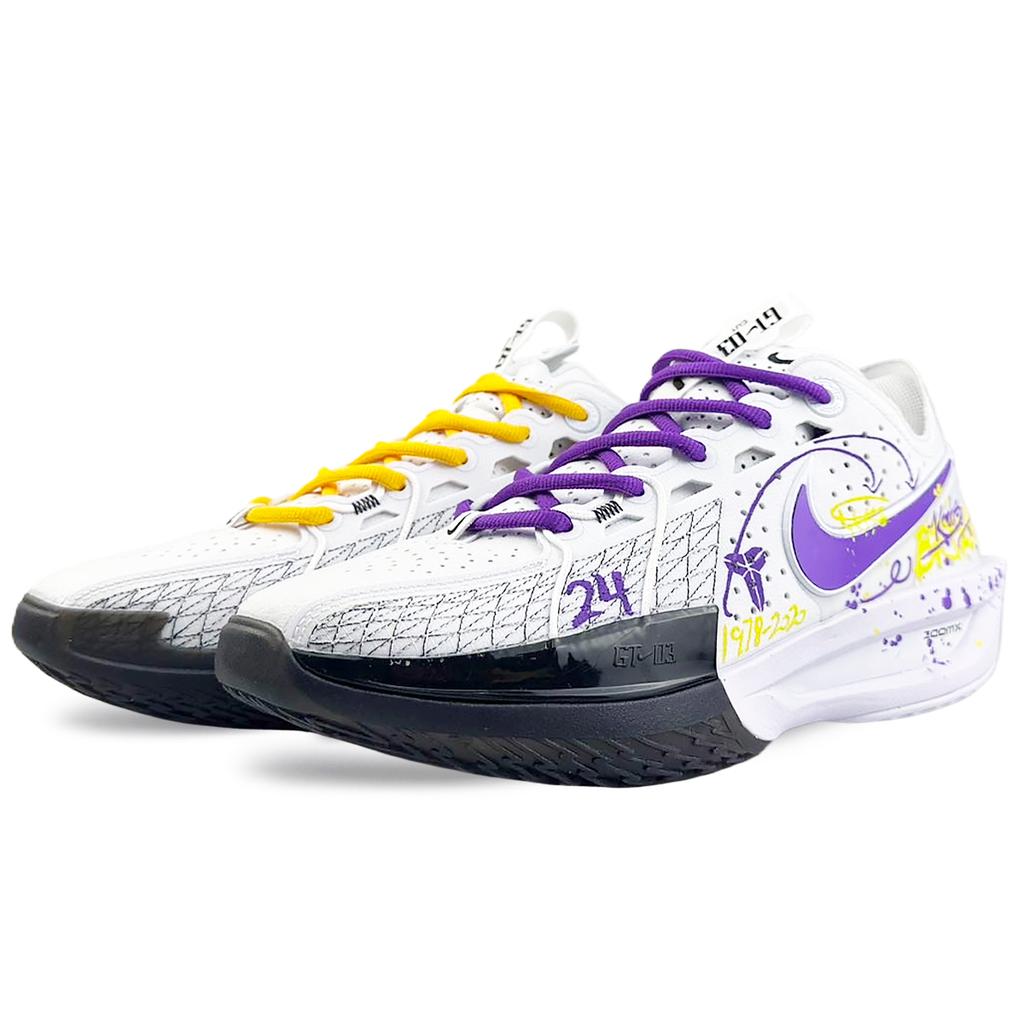 Nike G.T. Cut 3 Slip Resistant Slip Resistant Low top Basketball Shoes Unisex Purple Yellow Asian Version DV2918-102(Team373-)