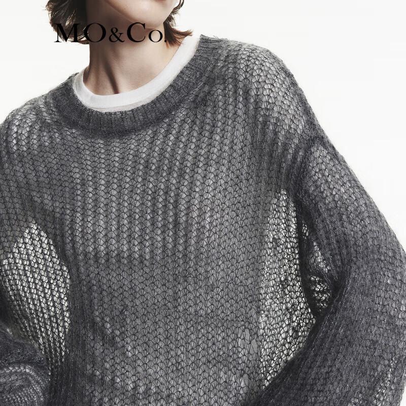 MO&Co. Mohair Wool Blend Lantern Sleeve Knit Sweater