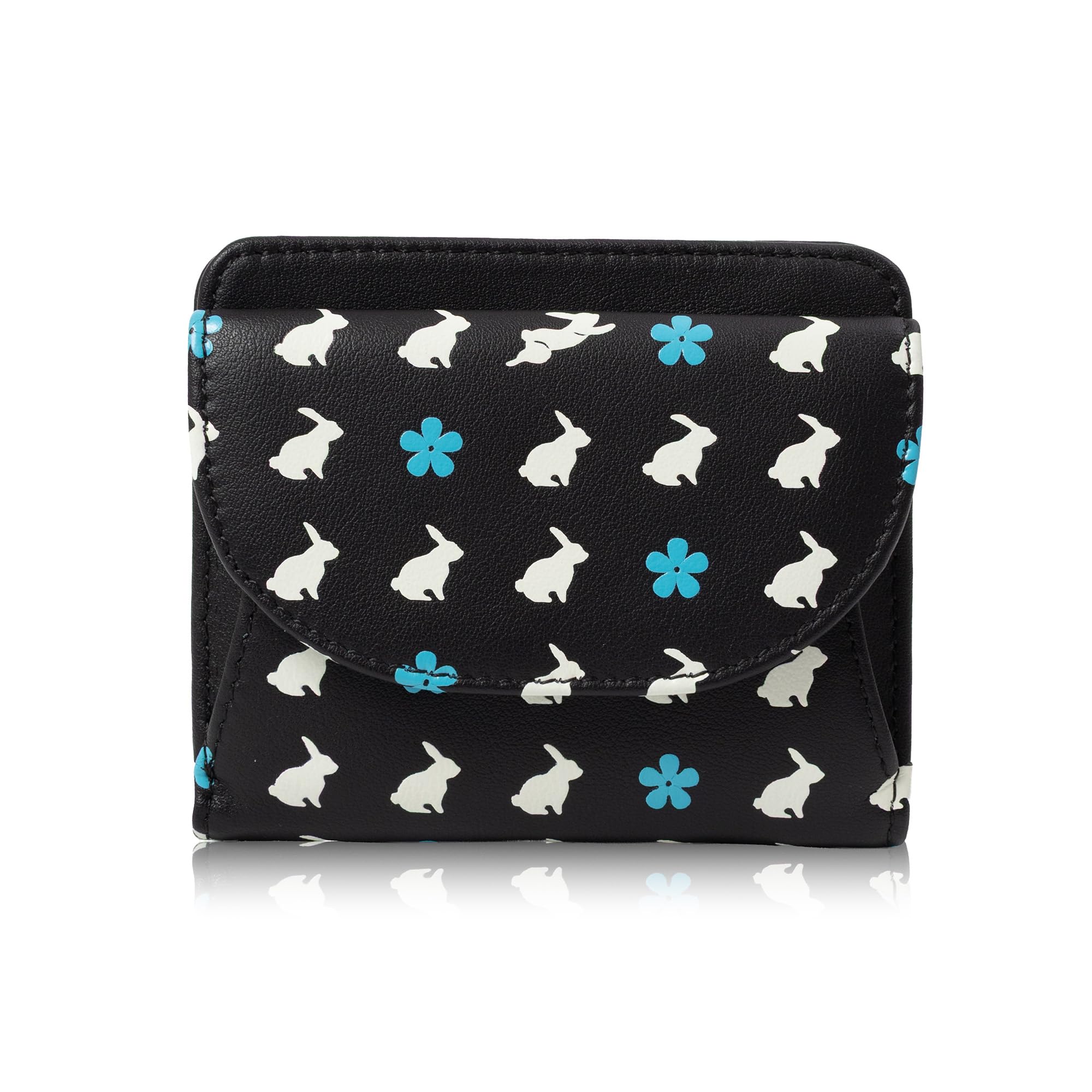 Эссенция Яда Серия OSANPO KPO-3310 (черный) Компактный, Тонкий, Женский бифолд-кошелек, Коровья кожа