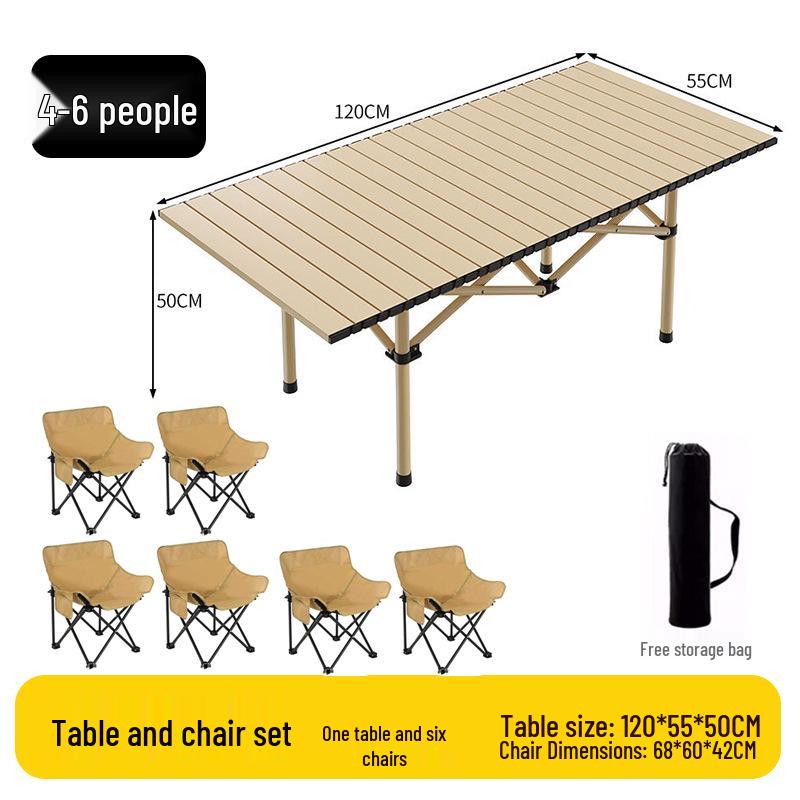 Portable Folding Chair and Table Set for Camping, Fishing, Dining, Street Vendors, Barbecue, and Outdoor Self-Driving Tours.