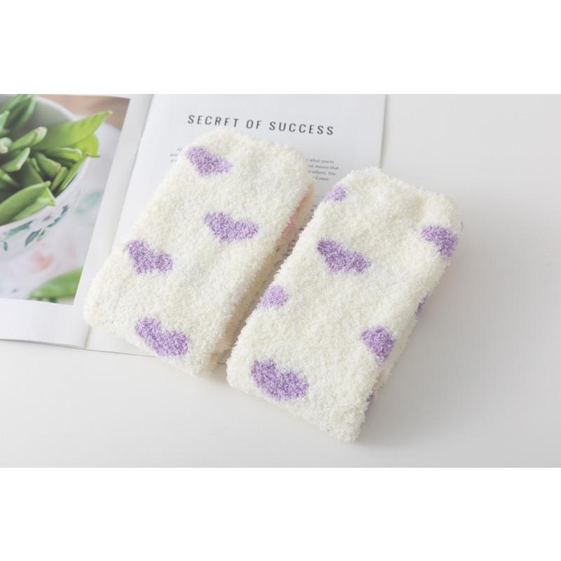 Socks New coral fleece stockings fashionable and sexy love thermal terry sleep socks
