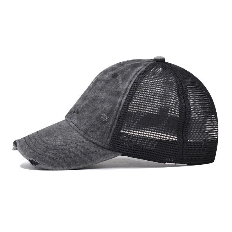 Freedom Outdoors Women's Grey Summer Mesh Breathable Baseball Hat For Men Washed Cotton Duck Tongue Cap Outdoor Casual Adjustable Peaked Caps Cm