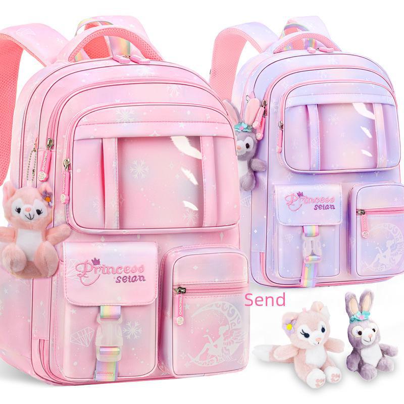 Trendy Ultra-Lightweight Backpack for Girls—Spine-Protecting, Load-Reducing, Large-Capacity for Grades 1-6