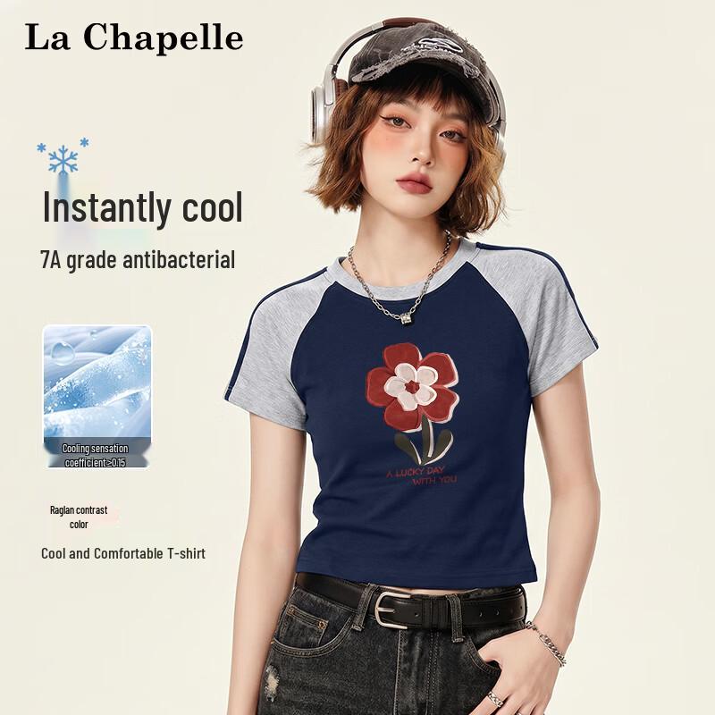 La Chapelle Women s Trendy Printed Short-Sleeve Tee M