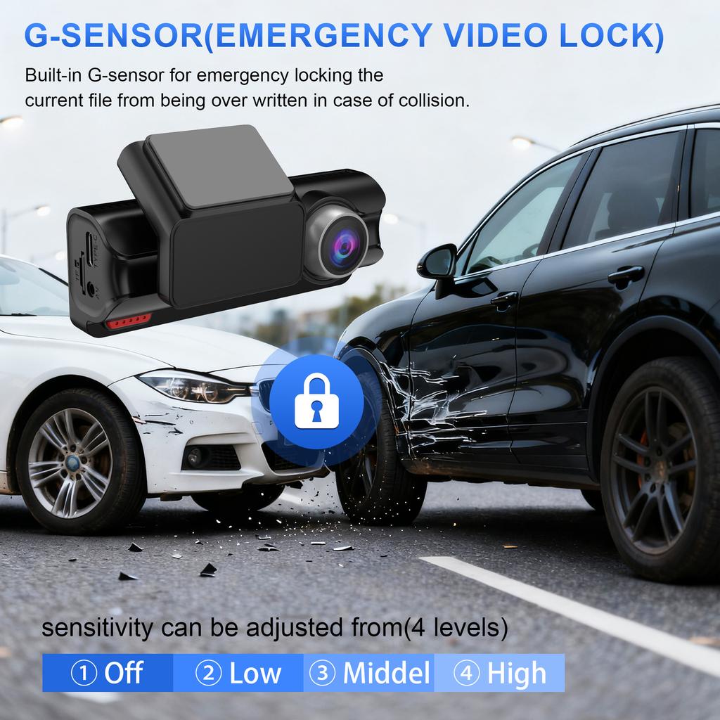 4K New Dash Cam, Dual Lens, WiFi, Car DVR, Front and Rear Recording, 4K+2.5K, Parking Monitor, G-Sensor, Loop Recording