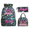 Kpop Peripheral Printing Student Schoolbag Large Capacity Casual Backpack Three-Piece Set