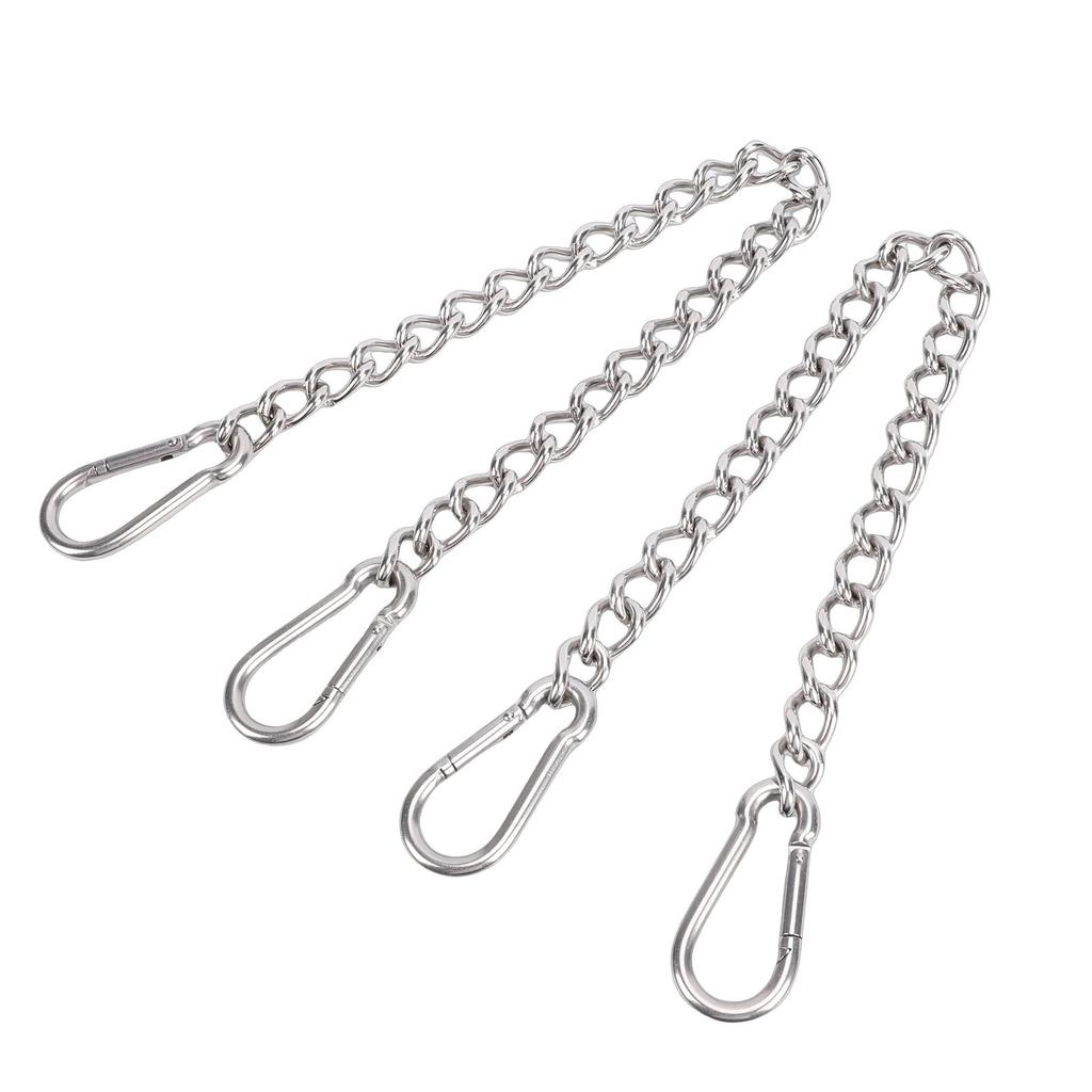 2 Pcs Hanging Chair Chain 660lbs Load Capacity Stainless Steel Hammock Chain with 4 Spring Snap Hook for Swing Punching Bag