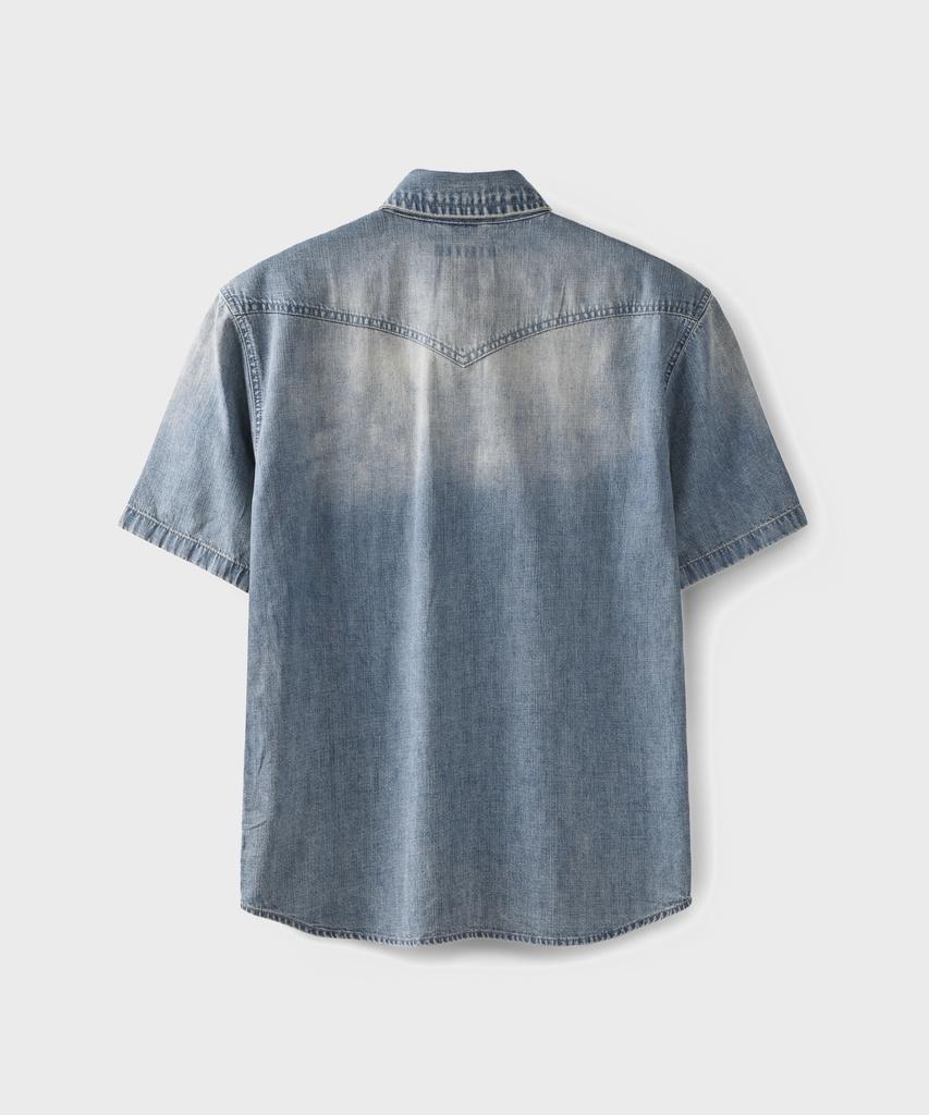 Beulaendideu Western Denim Half Shirt [Light Blue]