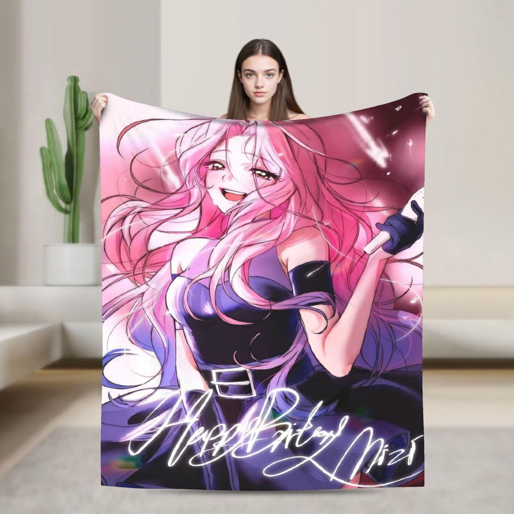 Soft Warm Blanket Decorative Alien Stage Manga Character Artwork Throw Blanket Flannel Bedspread For Couch Bed Sofa Bed Cover