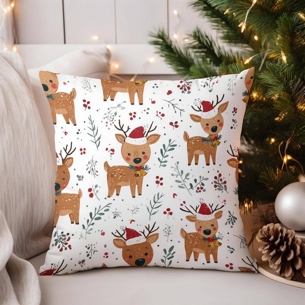 Home Decor Christmas Patterns Santa & Holiday Decor Pillow Pattern Cushion Cover Suitable for Sofa Bedroom Car Pillow Cover