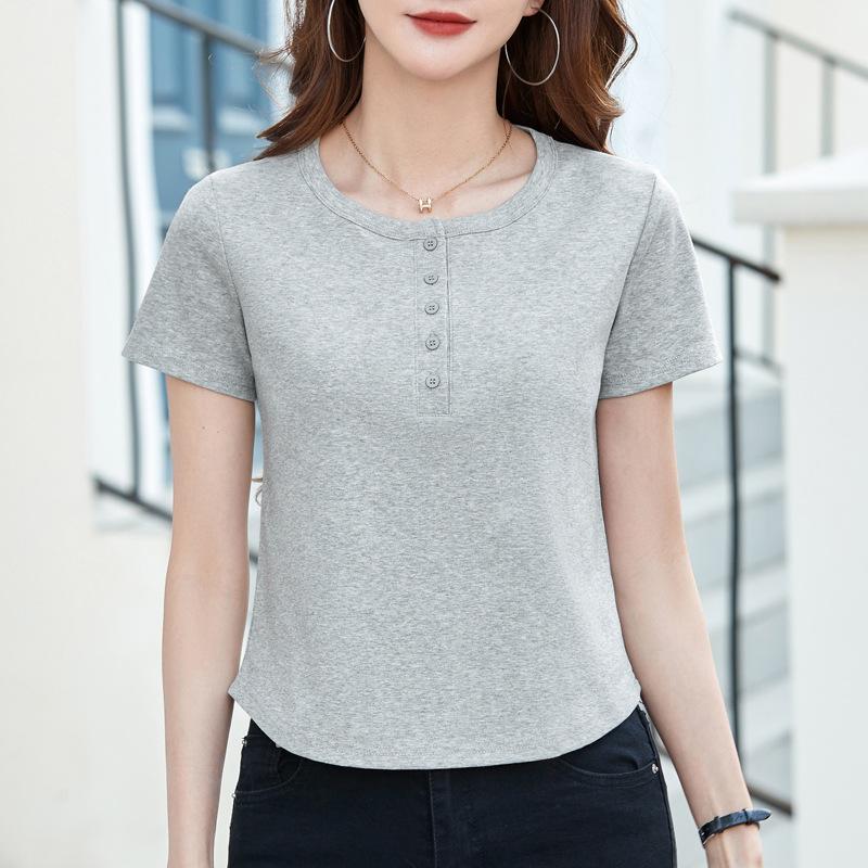 Women's Spring and Summer New Models Fit Inside A Simple Short Sleeved Top