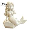 Minimalist Mermaid Sculpture 3D Printed Action Figure, Dark Gothic Style Figurine with Matte Black Finish, Movable Joints Fade-resistant Home Ornament