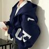 Maglione Trendy da Donna con Zip Casual Moda Stampato Versatile Manica Lunga