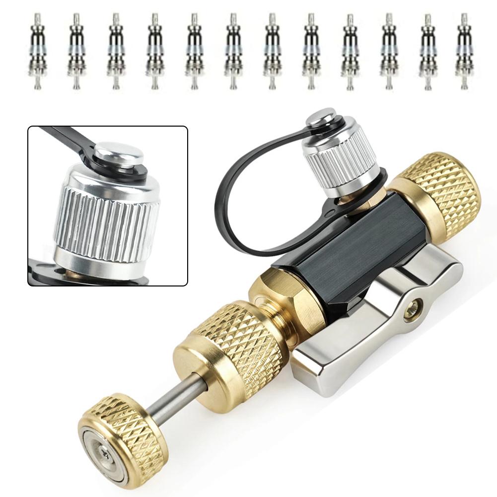 1 Set 1/4&5/16 In 1 Valve Core Removal Tool 20 Microns Vacuum-Rated Core Removal Tool Valve Core Disassembly Installation Tool