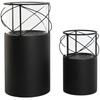 Candle Holder - HOME ESPRIT - Set of 2 - Black Metal - 24.5 X 24.5 X 46 Cm - Decorative Objects