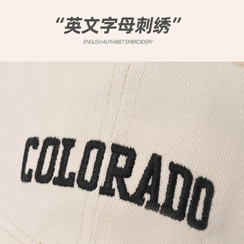 Small face big head circumference peaked cap women's embroidery spring and summer widened big brim big face baseball cap hat men's ins