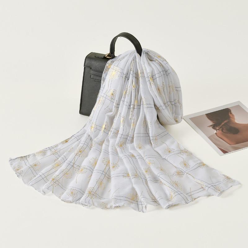 Spring and Autumn bronzing dandelion monochrome scarf women's models go out to travel and take pictures, good-looking fashion atmosphere shawl