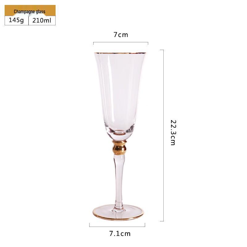 Gold Rim Red Wine Glass
