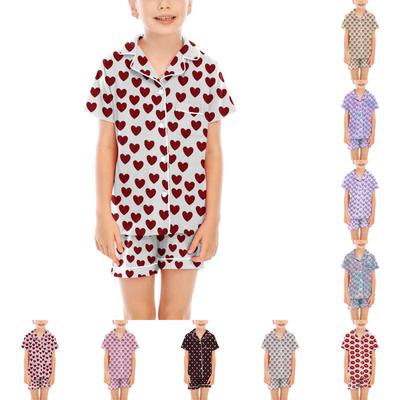Kinder-Pyjamas, modisches zweiteiliges Hemd-Shorts-Set, weiches Urlaubs-Freizeitkleidungs-Set