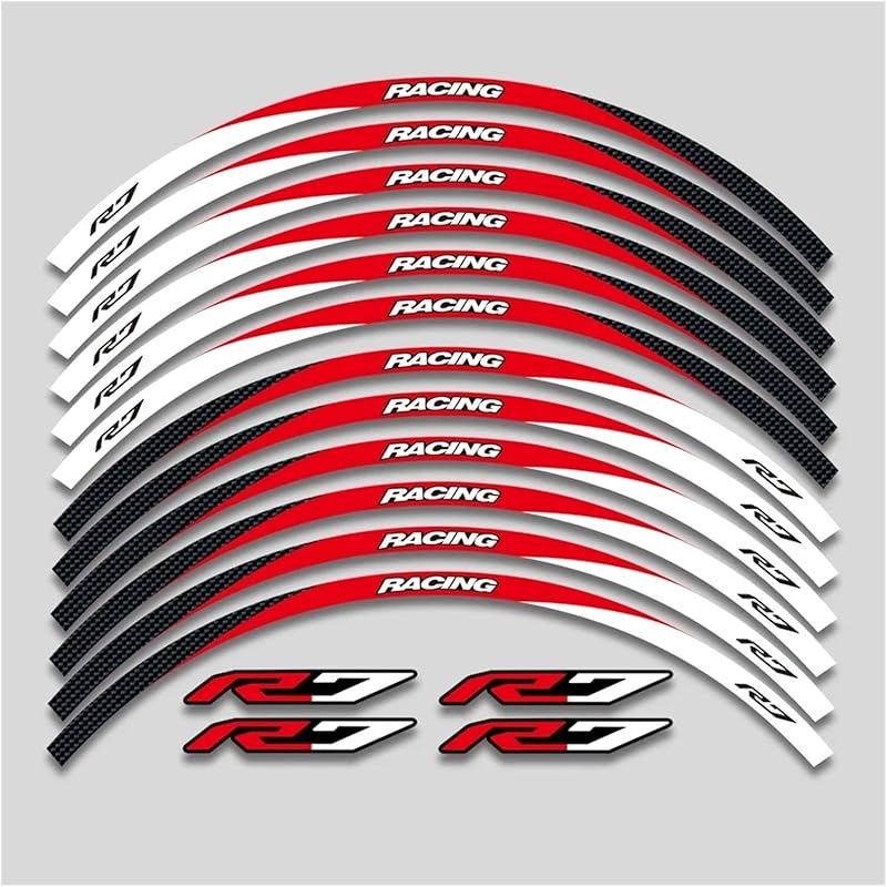 For Y&amaha for YZFR7 YZF R7 2022 2023 Motorcycle Sticker Wheel Reflective Stripe Rim Tire Waterproof Decorative Decals Set Rim Tape Decal(1 Style A