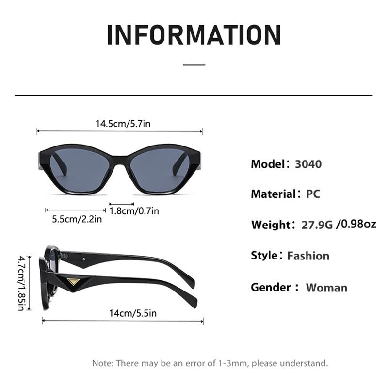 2/6PCS New Cat Eye Sunglasses Personalized Triangle Accessories Fashion Small Frame Ins Personalized Sunglasses Women JH3040