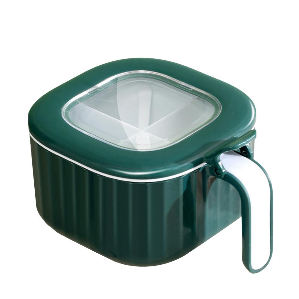 Gewürzserviertablett Sichtbarer Gewürzbehälter mit 4 Fächern Großes Fassungsvermögen mit Griff Multifunktional für