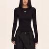 Ladies Spring Autumn Long Sleeve Crew Neck Slim Fit Basic Printed Pullover T Shirt  Top for Layering