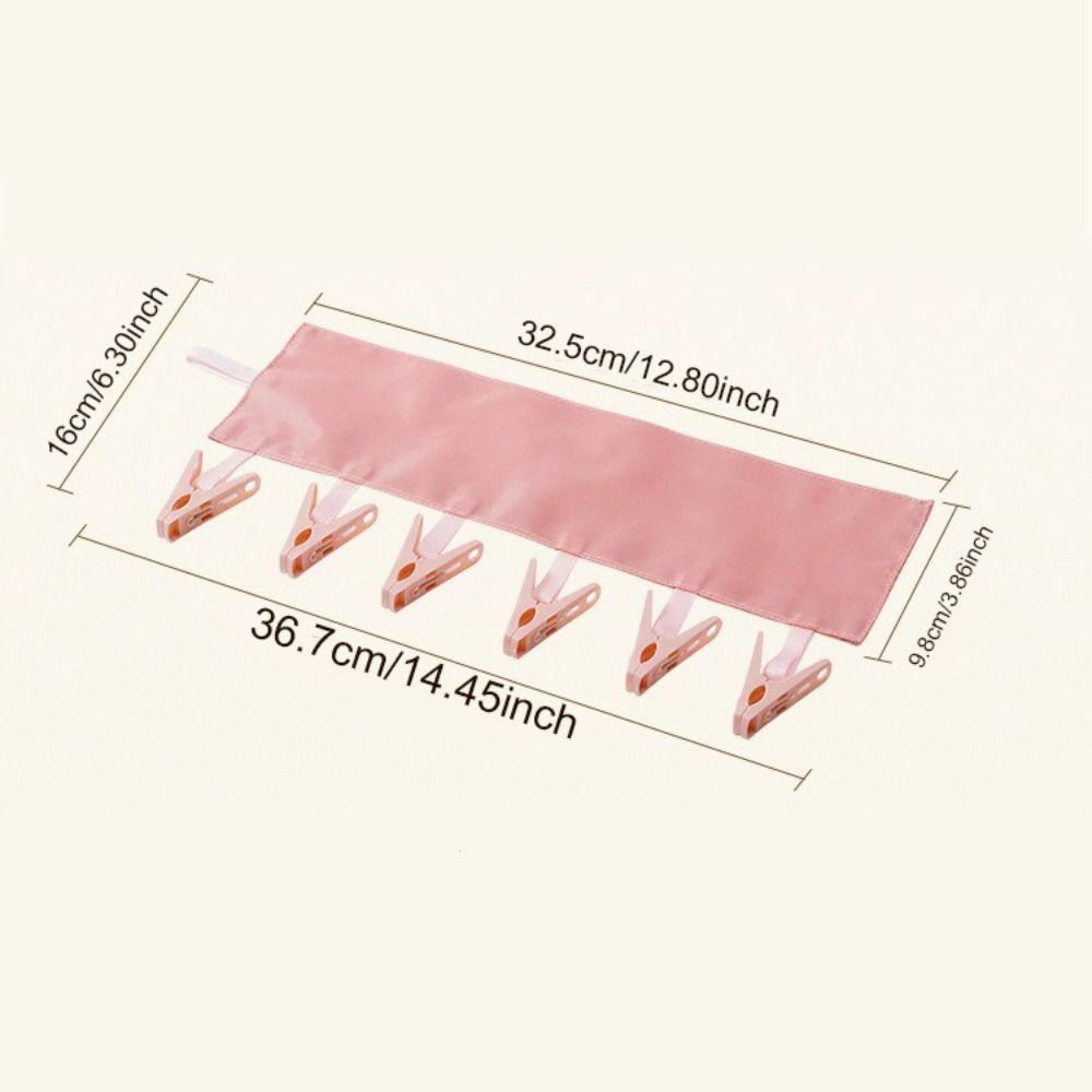 6 Clips Folding Clothes Hanger Space-Saving Portable Drying Rack Sock Clip  Dormitory