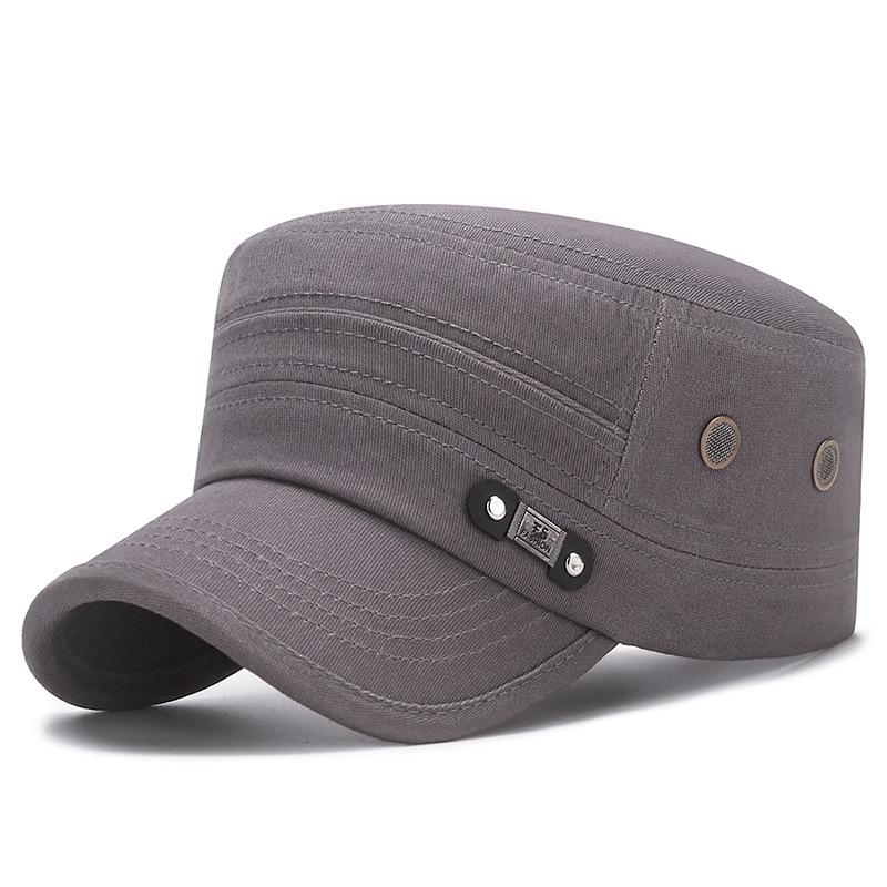 

Мужская кепка от солнца в корейском стиле на все сезоны из чистого хлопка, дышащая, с логотипом FS, с плоским верхом Adjustable серый