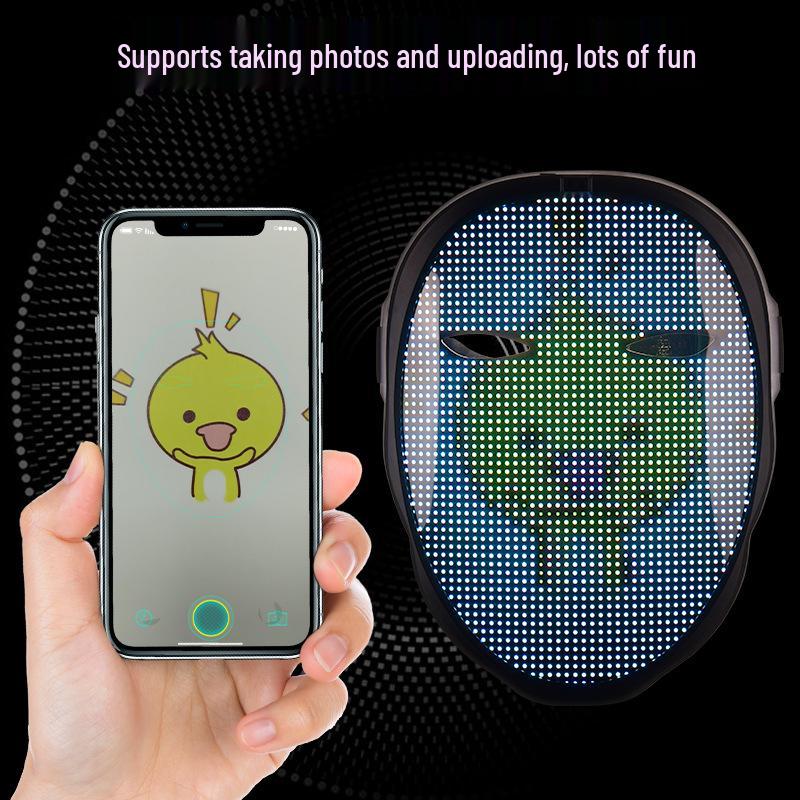 Halloween Vollfarb-LED Leuchtmaske – App-gesteuertes Gesichtswechselndes Tanzparty-Requisit