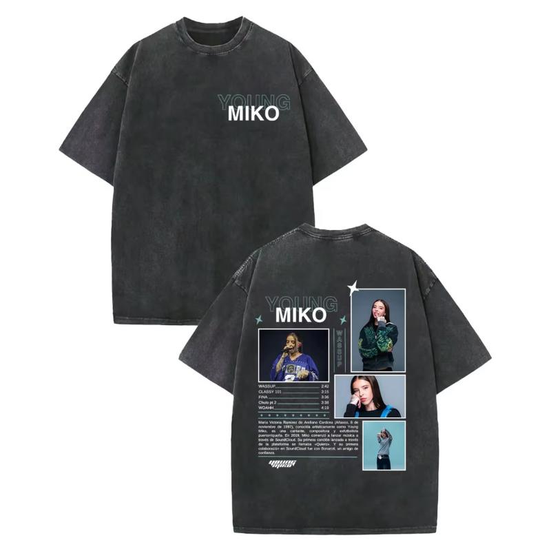 Vintage Washed Young Miko Do Not Disturb Album Graphic T Shirt Fashion Hip Hop Short Sleeve Tshirt Unisex Women Oversized Tshirts