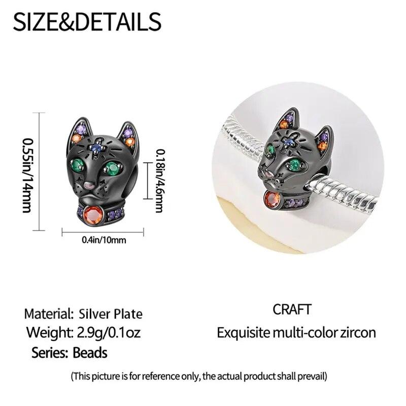 Copper-Plated Cat Series-Cat Friends Charms Fit Pan Snake Bone Bracelet Diy Bead Women Jewelry Birthday Gift New In