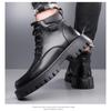 Fashion Designer Leather Velvet Winter Warm Platform Boots for Men Fashion Casual Men Cotton Shoes British Casual Male Ankle Work Boots