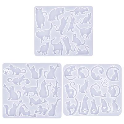 3 Pcs Cats Earrings Pendant Silicone Molds Jewelry Making Molds Castings Molds Epoxy Resin Moulds for Earrings Making