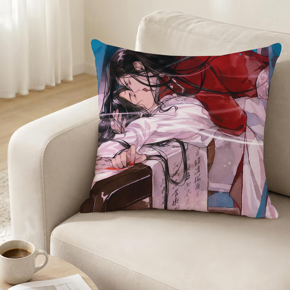 Heaven Officials Blessing Cushion Cover Antidustmite Sofa Cushion Decorative Office Cover Lounge Area Indoor Outdoor Use