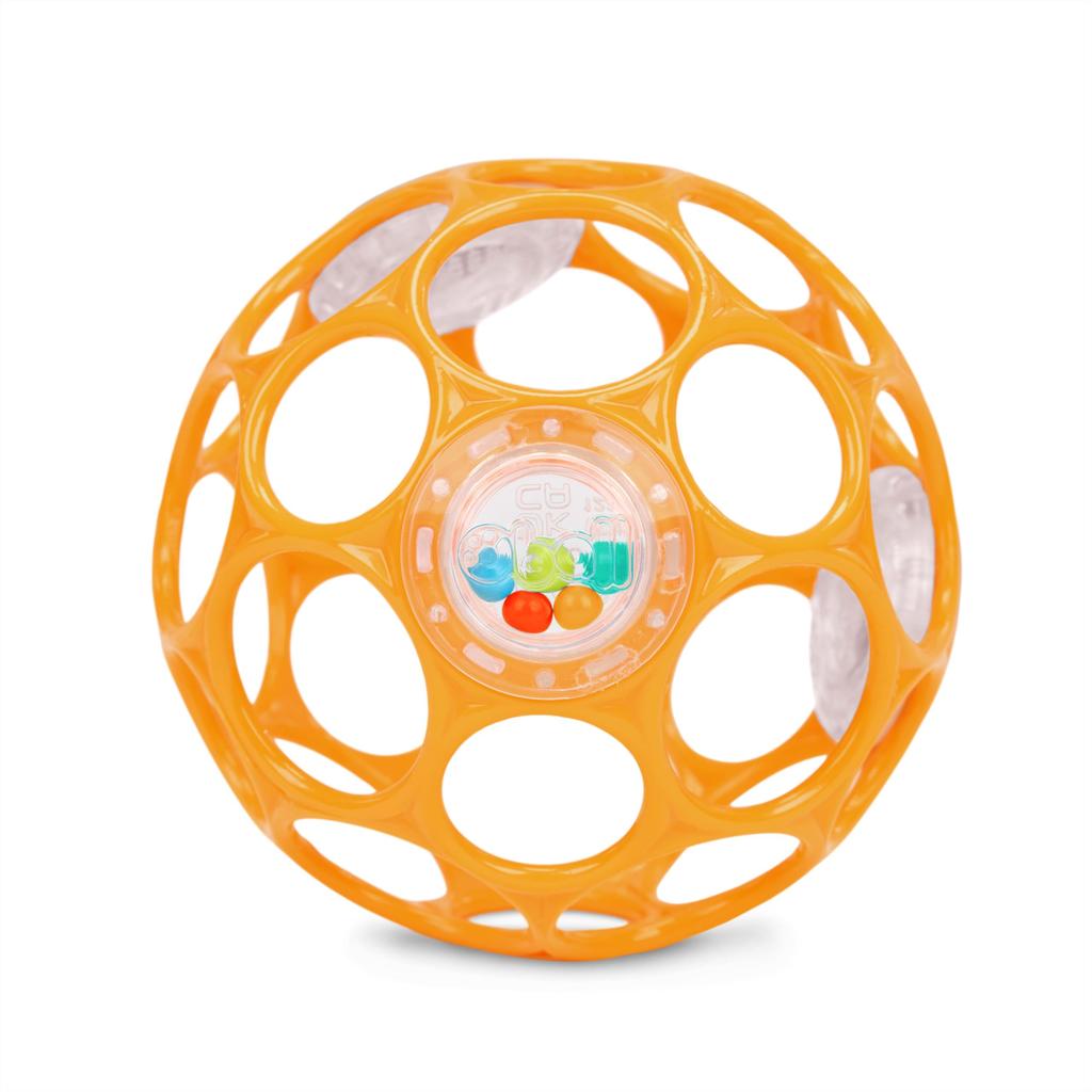 Oball Rattle - Orange - Kids2 Oball Rattle Ball Baby Toy Teether Rattle Easy to Grasp Mesh Ball Baby Toy Educational Toy Long-lasting Play Bath Safe