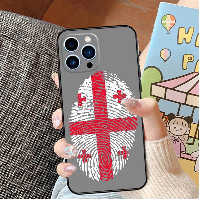 Georgia Flag Phone Case For iPhone 14 16 15 Pro Max 11 12 13 Pro Max Mini XR 16e 16 15 Plus Bumper Cover