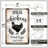 Vintage Farm Metal Sign Spoiled Chickens Fresh Eggs Daily Retro Hen Decor