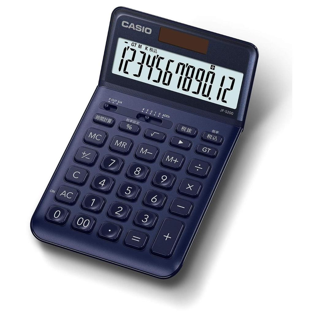 Casio Stylish Calculator Navy 12 Digits Just Type JF-S200-NY-N