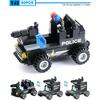 City Police Series Blöcke 8 in 1 Fahrzeug Auto Hubschrauber Polizeistation Bausteine ​​DIY Steine