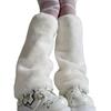 Trendy Plush Leg Warmers for Women Aesthetic Leopard Colorful Furry Boot Cuffs Leg Gaiters Sleeve Footless Long Socks