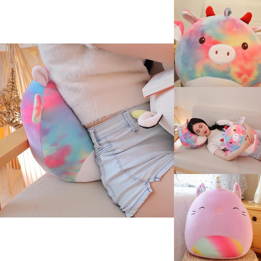 Cute Unicorn Plush Toy Bat Pillow For Kids Rainbow Pig Cat Cow And Bat Designs 35cm