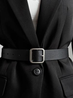 Women's Belts, Retro, Versatile, Square Buckle, PU Leather, Popular Belts