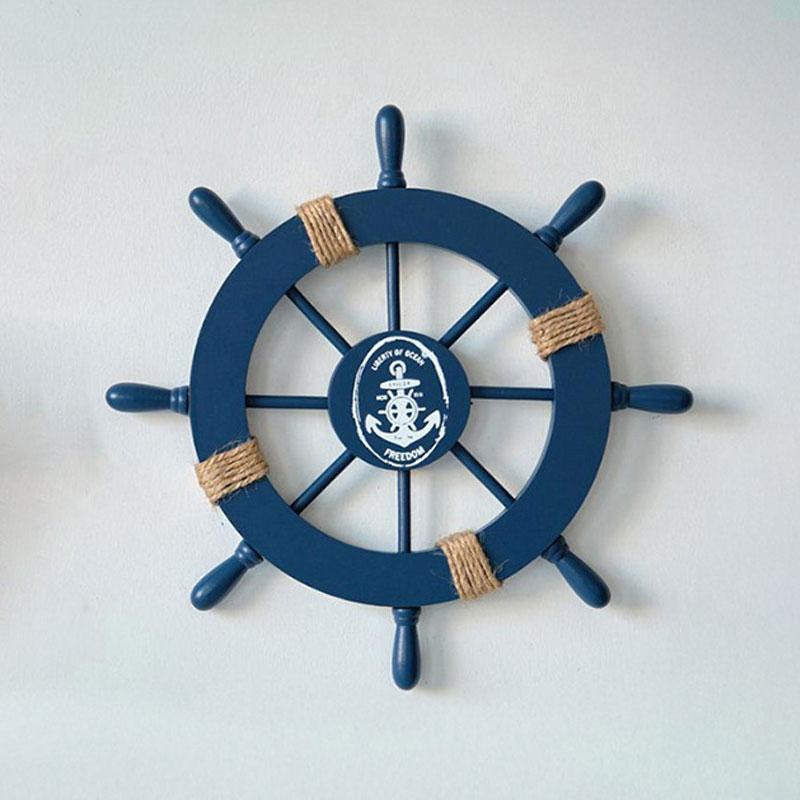 Mediterranean Style Wooden Ship Rudder / Anchor Decorative Hanging Piece - Ocean Theme Room Wall Decor Photo Wall Accessories