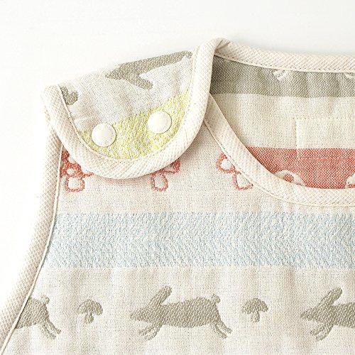 10mois - Hoppetta Fluffy Gauze (6-Layer Gauze) Toddler Kids Sleeper, 100% Cotton, for Ages 2-7, Petit Lapin, 64cm Length, 5404