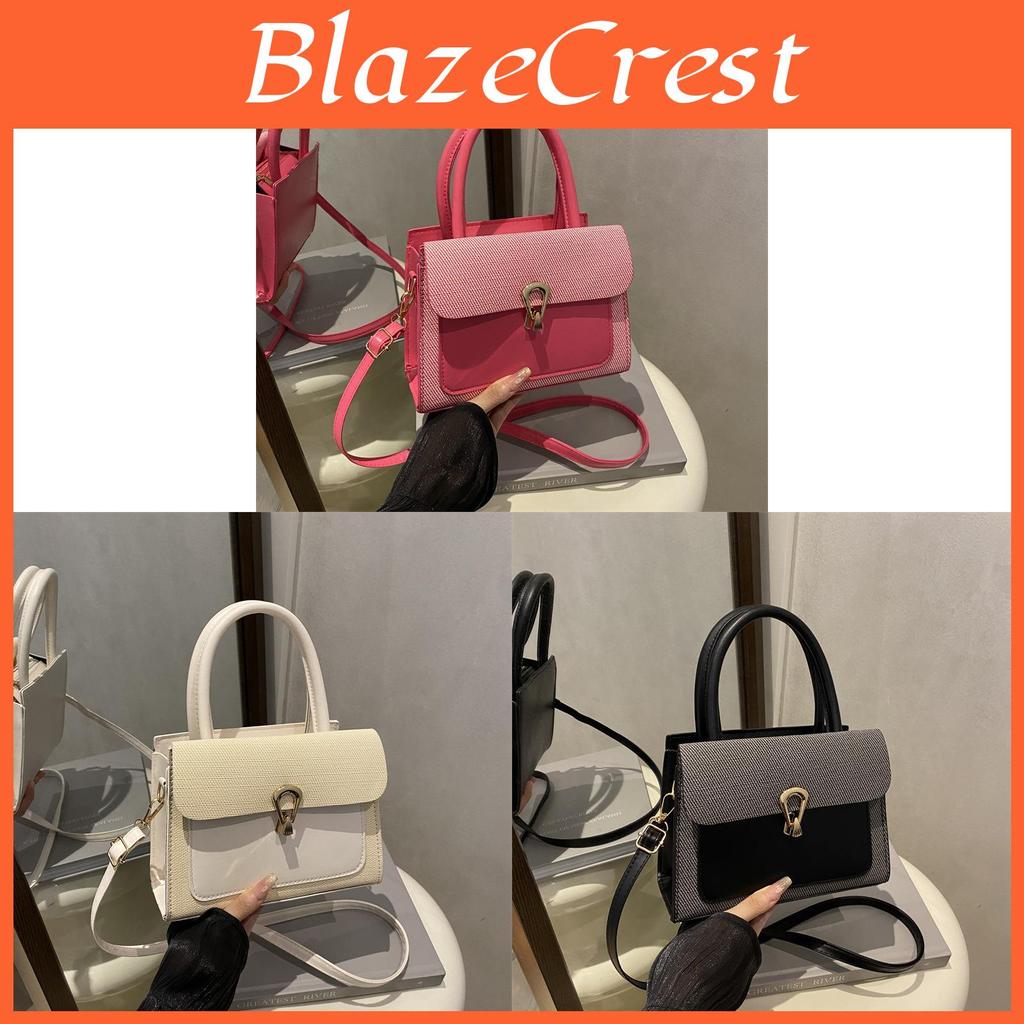 Womens Pu Small Square Bag With Contrast Color Blocking And Phone Pocket For Daily Use