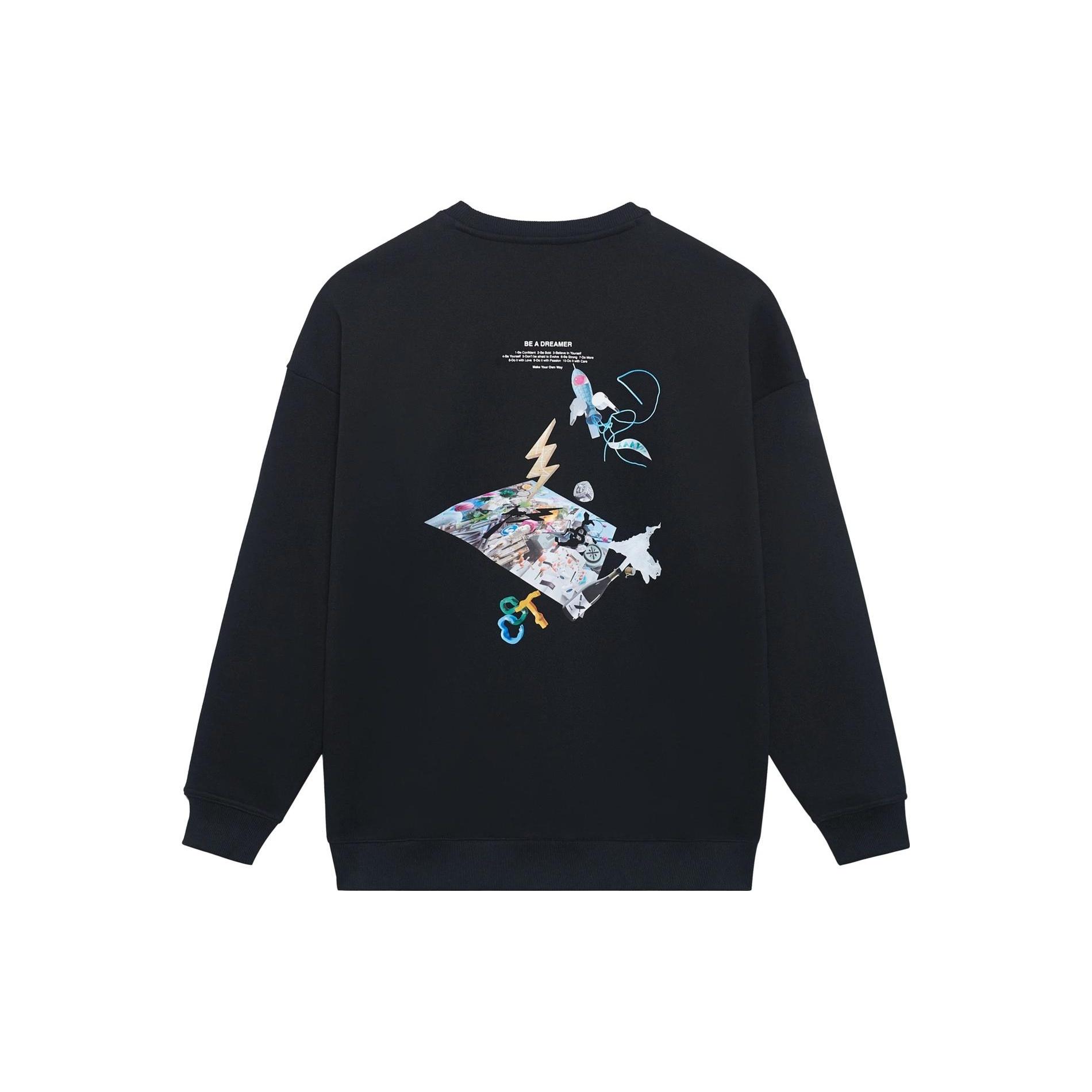 Li-Ning Way Of Wade Be The Dreamer Graphic Sweatshirt  Black  Men s AWDSI39-1 XXL