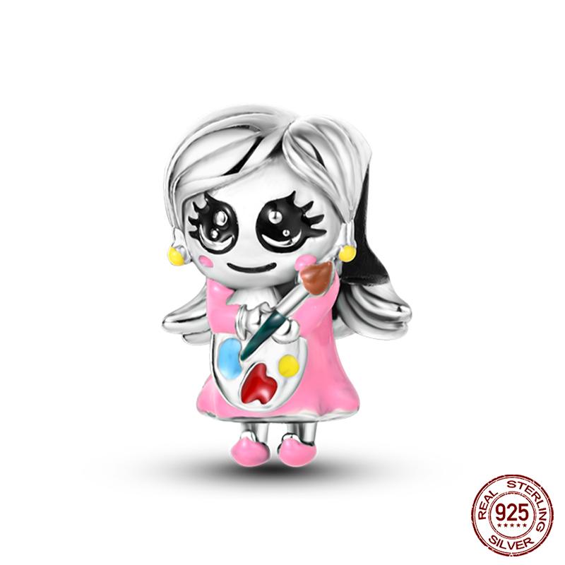 New In Real Copper Boys And Girls Bicycle Charms Beads Fit Qikaola Original Bracelets Fine Diy Jewelry Making