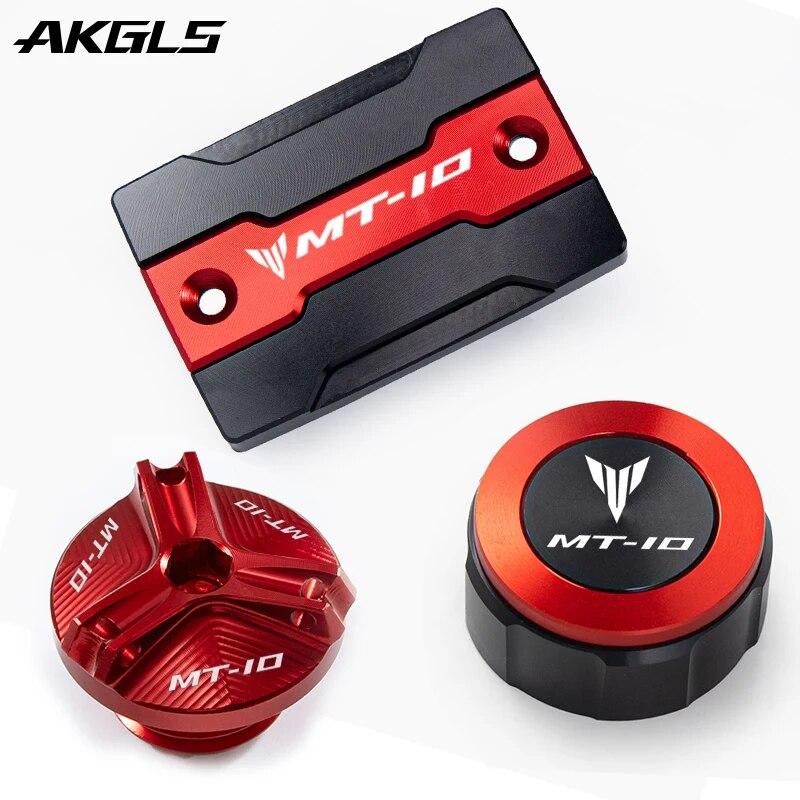 For Yamaha MT10 MT 10 MT-10 2015- 2018  Motorcycle front and rear brake fluid tank cap + fuel filler cap Accessories